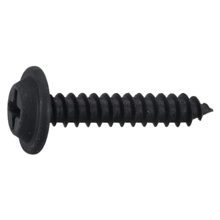 Midwest Fastener Sheet Metal Screw, #10 x 1 in, Black Steel Flat Head Phillips Drive, 12 PK 39633